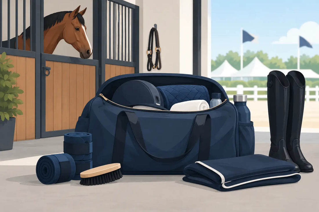 Stalltasche effizient für den Turniertag packen